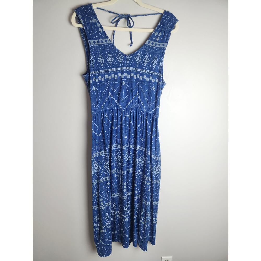 Fatface printed Midi Dress us sz 10 cotton eco natural beachy boho vacation - Picture 3 of 8